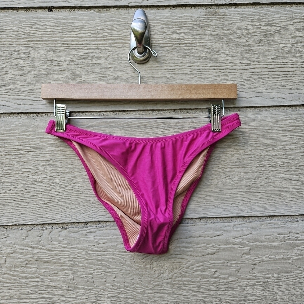 NWT J. Crew hot pink Heritage 1989 high-leg bikini bottom small
